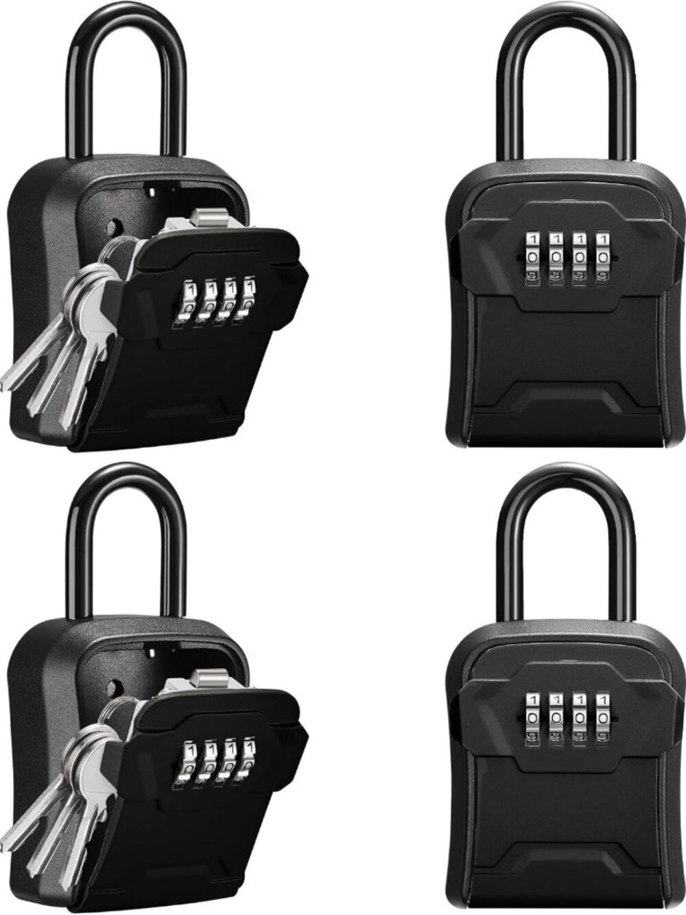Secure Key Lock Box with Combination Code - 4-Key Capacity, Outdoor/Indoor Use